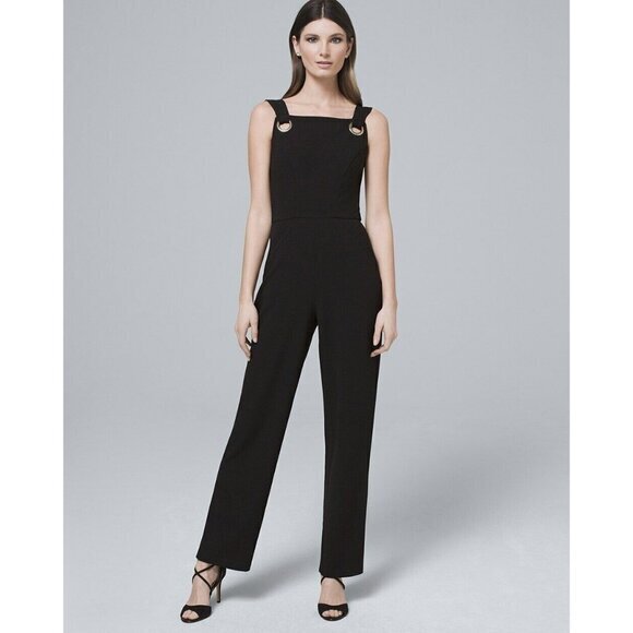 Nicole Miller Jumpsuit New York Black Sleeveless Square Neck SZ 6 NWT $159 - Picture 1 of 3